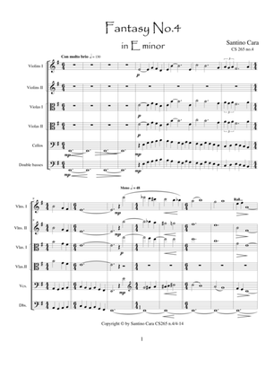 Fantasy no.4 in E minor - CS 265 for String orchestra