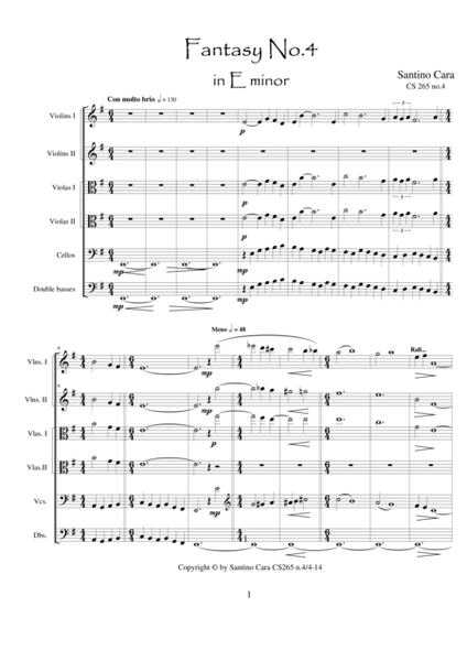 Fantasy no.4 in E minor - CS 265 for String orchestra image number null
