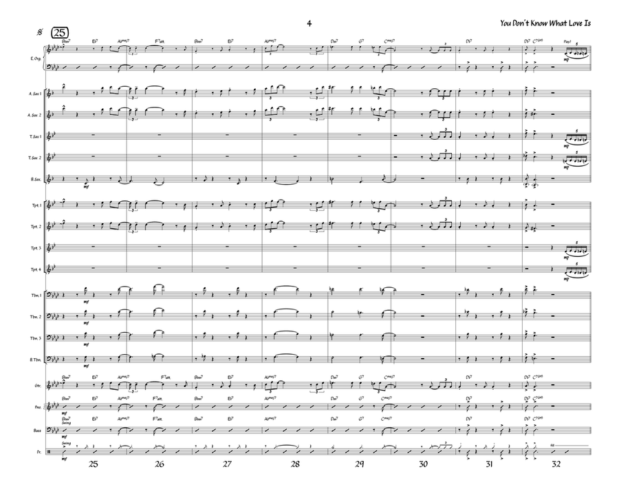 You Don't Know What Love Is Jazz Ensemble scores gallery preview page 4