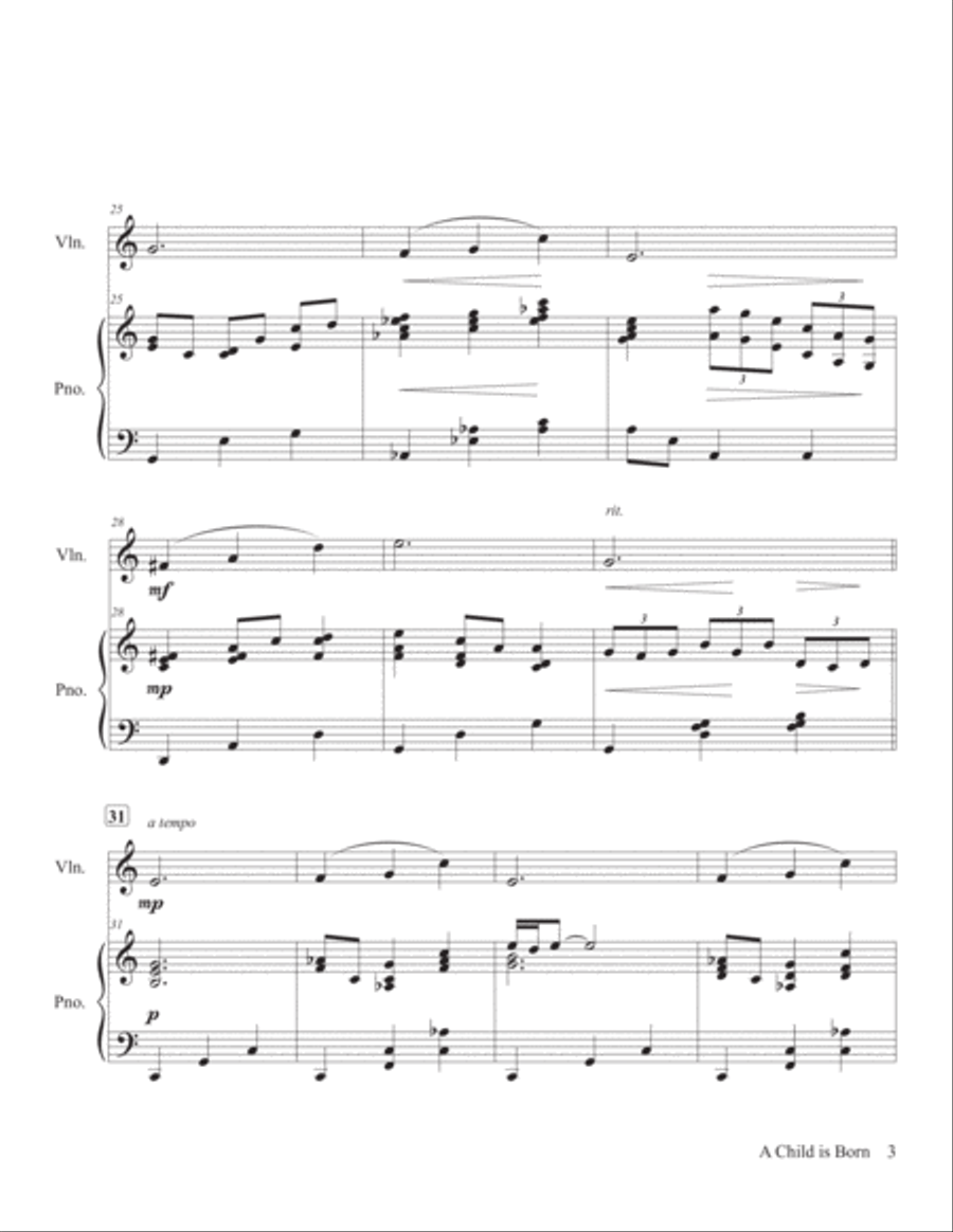 A Child Is Born Violin Solo scores gallery preview page 4