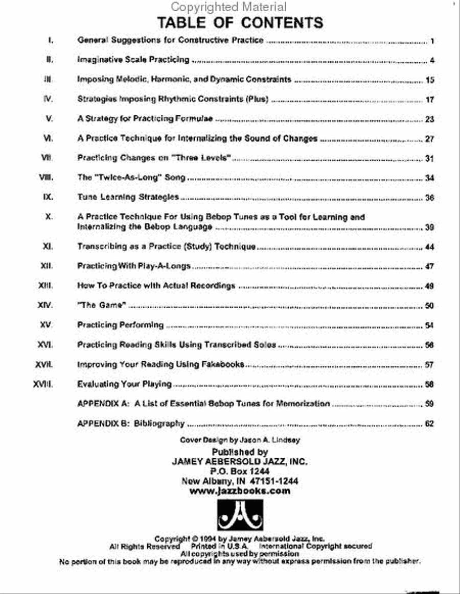 Practicing Jazz: A Creative Approach C Instrument scores gallery preview page 3