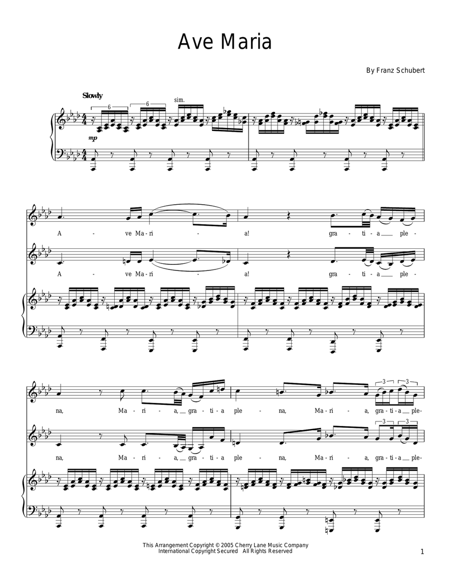 Ave Maria Vocal Duet scores gallery preview page 1
