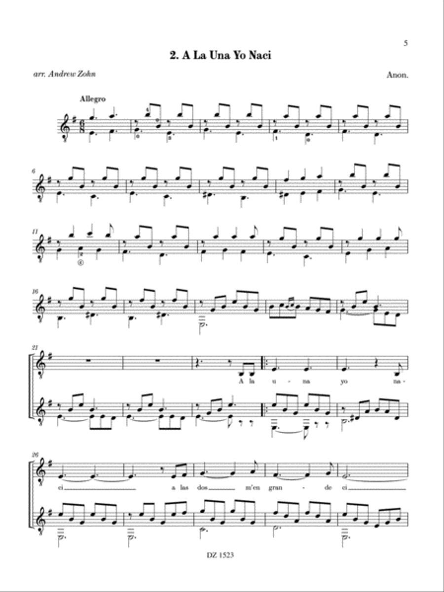 8 Sephardic Songs Classical Guitar scores gallery preview page 5