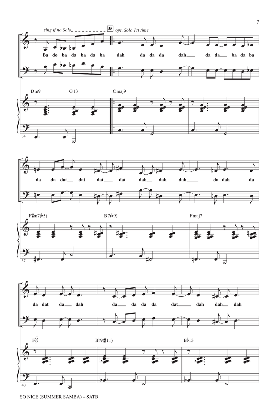 So Nice (Summer Samba) 4-Part scores gallery preview page 5