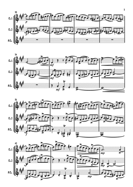 'Fugue in A Major' by Carl Philipp Emanuel Bach (Wq 119/4) for Clarinet Trio. image number null