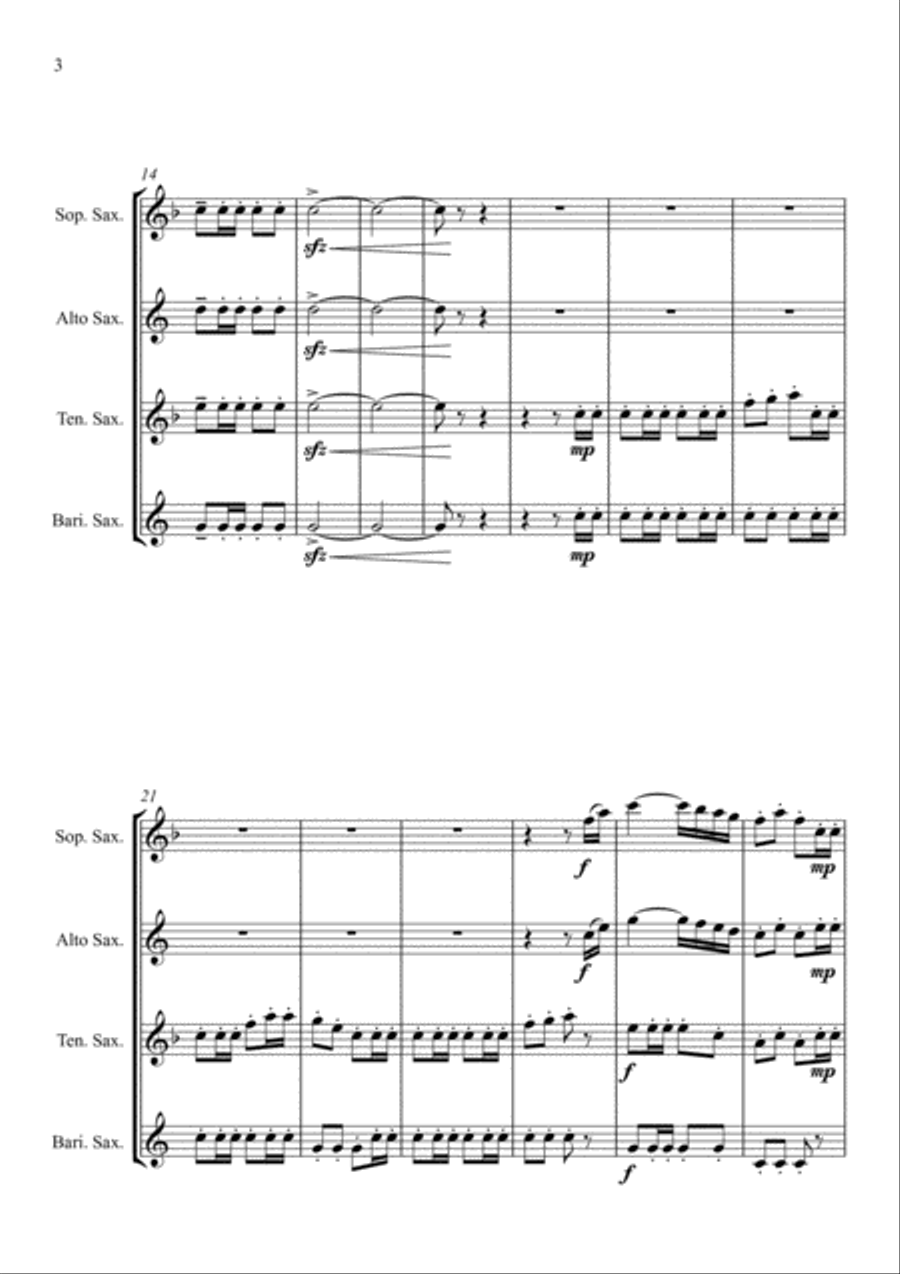 William Tell Overture - For Saxophone Quartet Saxophone Quartet scores gallery preview page 4