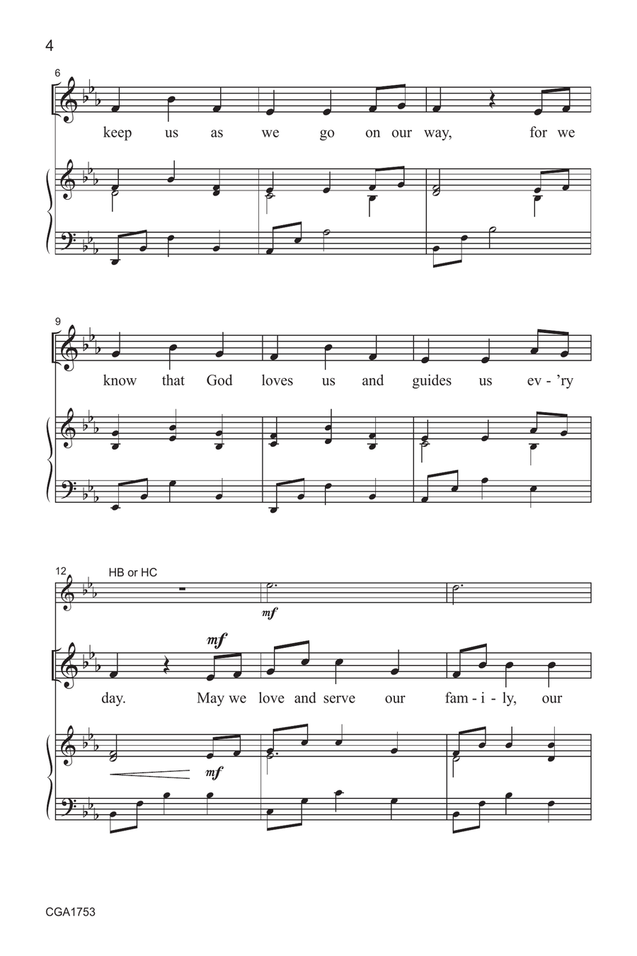 May God Bless Us and Keep Us Unison Choir scores gallery preview page 4