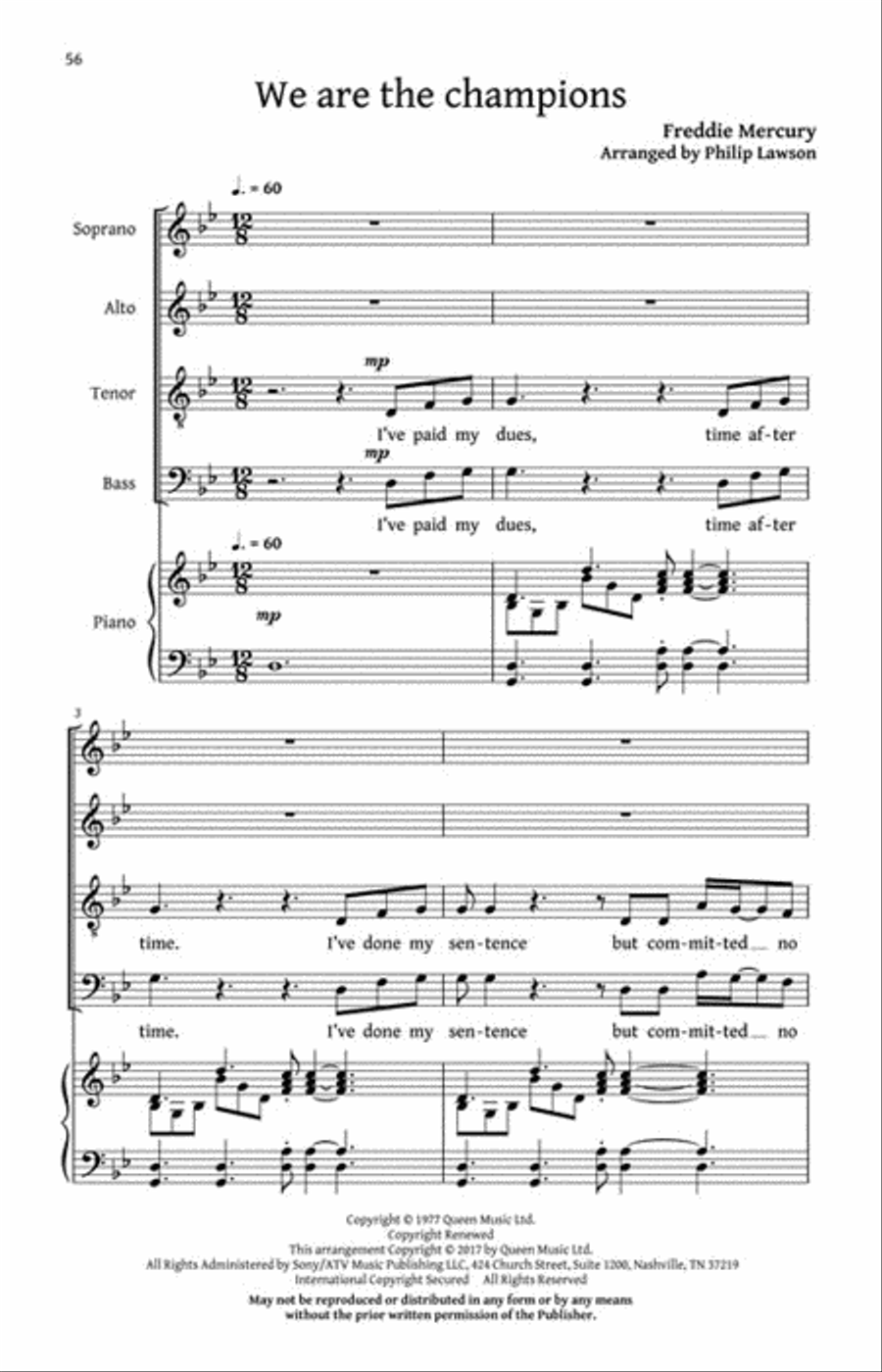 Classic Queen 4-Part scores gallery preview page 6