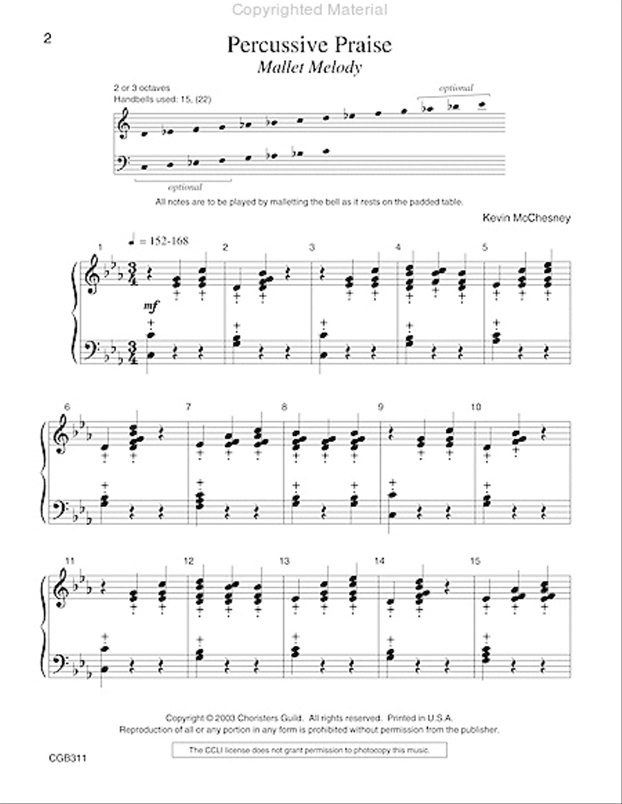 Percussive Praise [Mallet Melody] Handbell Choir scores gallery preview page 2