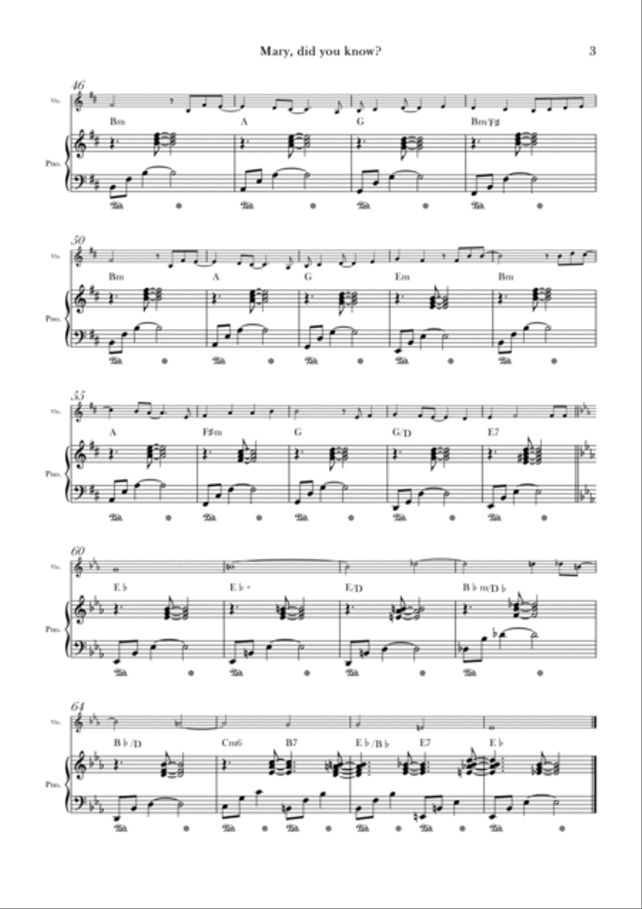 Mary, Did You Know? Violin Solo scores gallery preview page 3