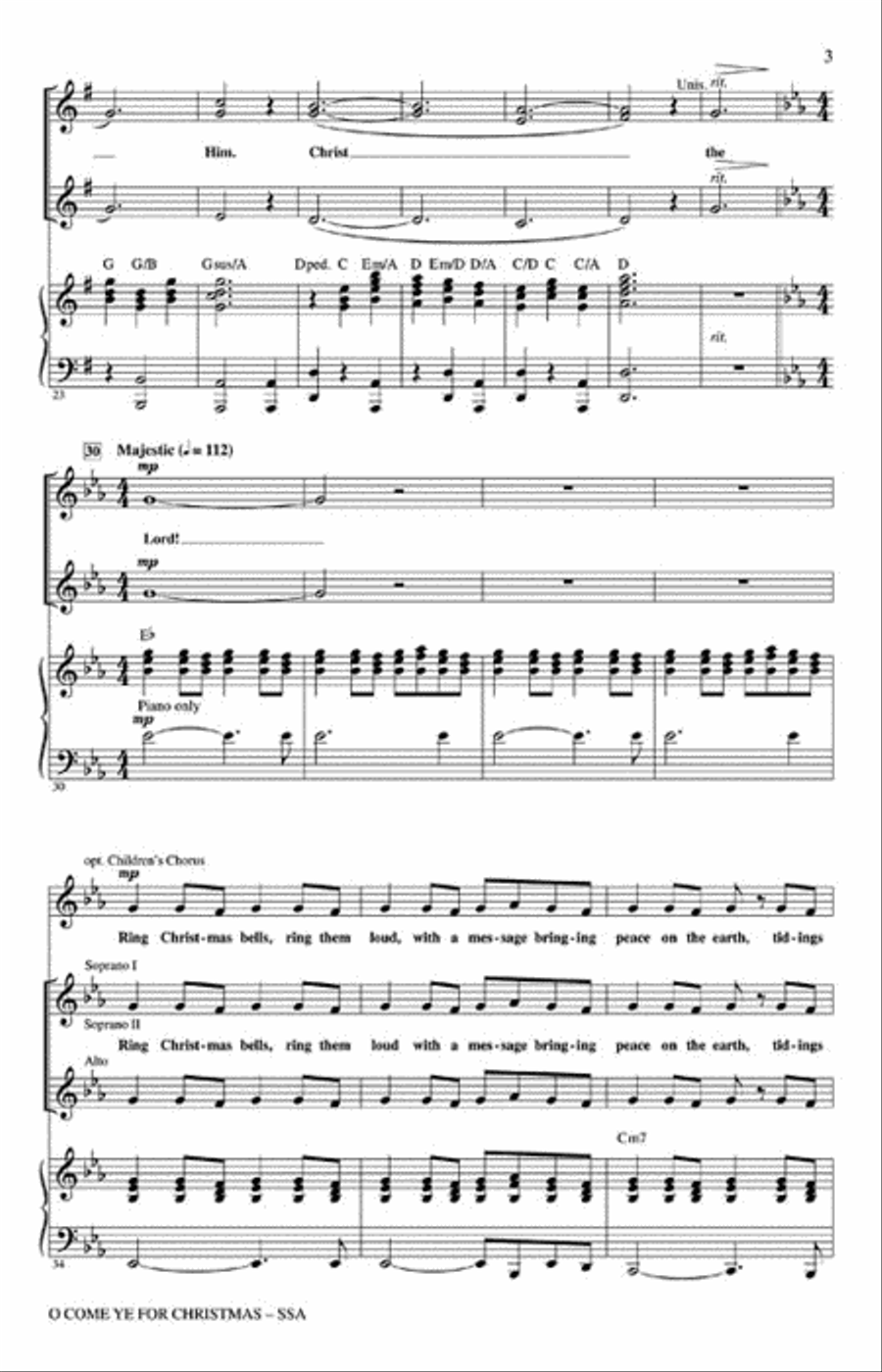 O Come Ye for Christmas (Medley) Choir scores gallery preview page 3