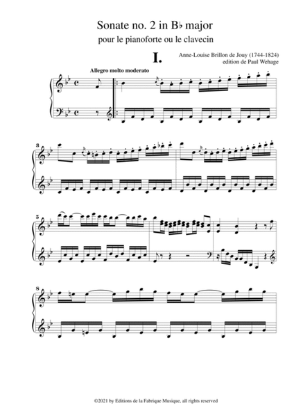 Anne-Louise Brillon de Jouy: Sonata no. 2 in Bb Major for piano or harpsichord