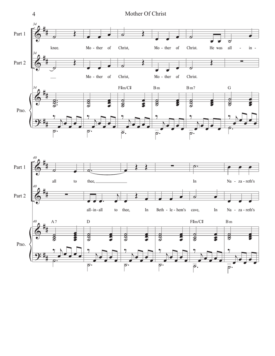 Mother Of Christ (2-part choir) 2-Part scores gallery preview page 4