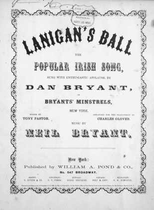 Lanigan's Ball. The Popular Irish Song