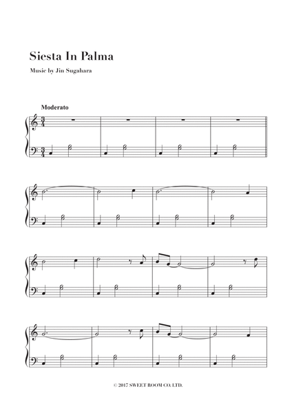 Ennui Piano Solo Sheet Music - Homage to Erik Satie “Siesta In Palma” image number null