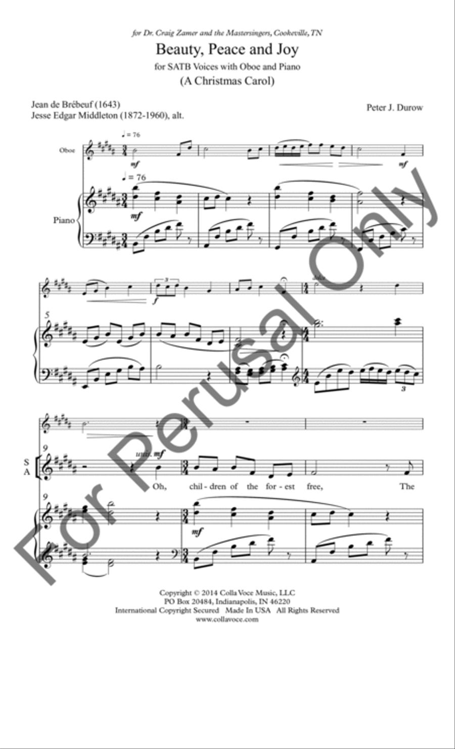 Beauty, Peace and Joy 4-Part scores gallery preview page 2