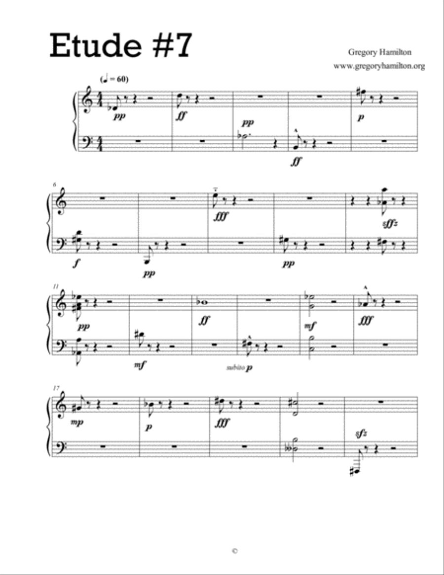 Etude #7 for Piano Piano Method scores gallery preview page 1