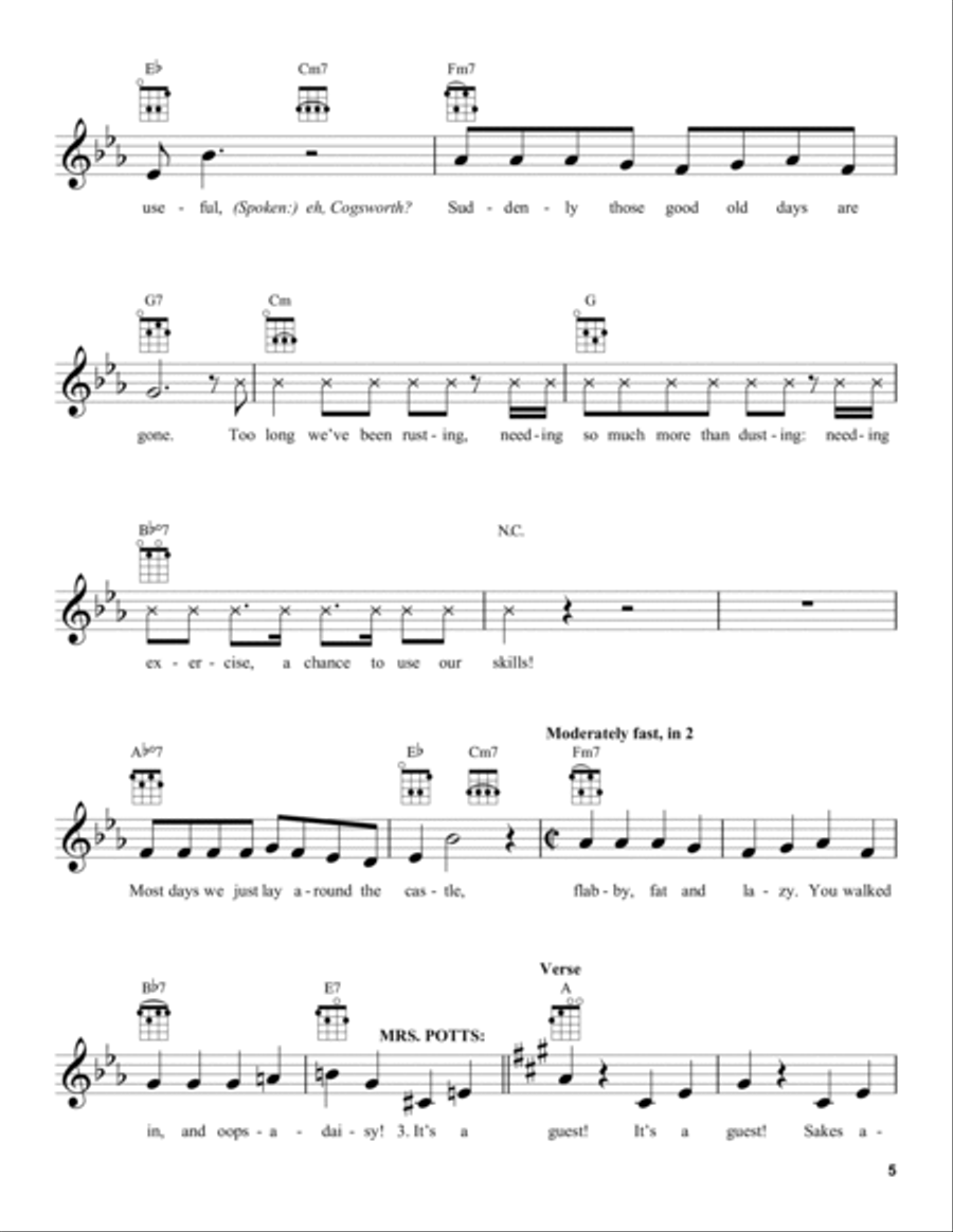 Be Our Guest (from Beauty And The Beast) Ukulele scores gallery preview page 5