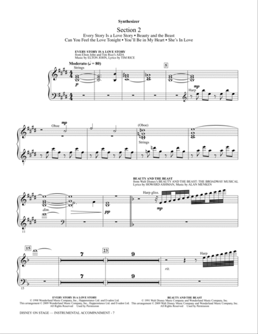 Disney On Stage (Medley) - Synthesizer Choir scores gallery preview page 6