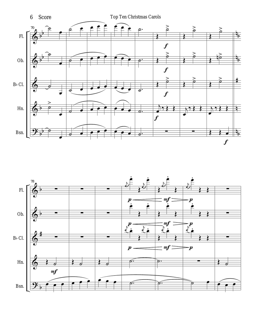 Tomorrow Shall be My Dancing Day for woodwind quintet Woodwind Quintet scores gallery preview page 6