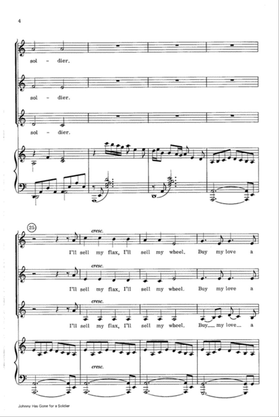Johnny Has Gone for a Soldier SSA scores gallery preview page 4