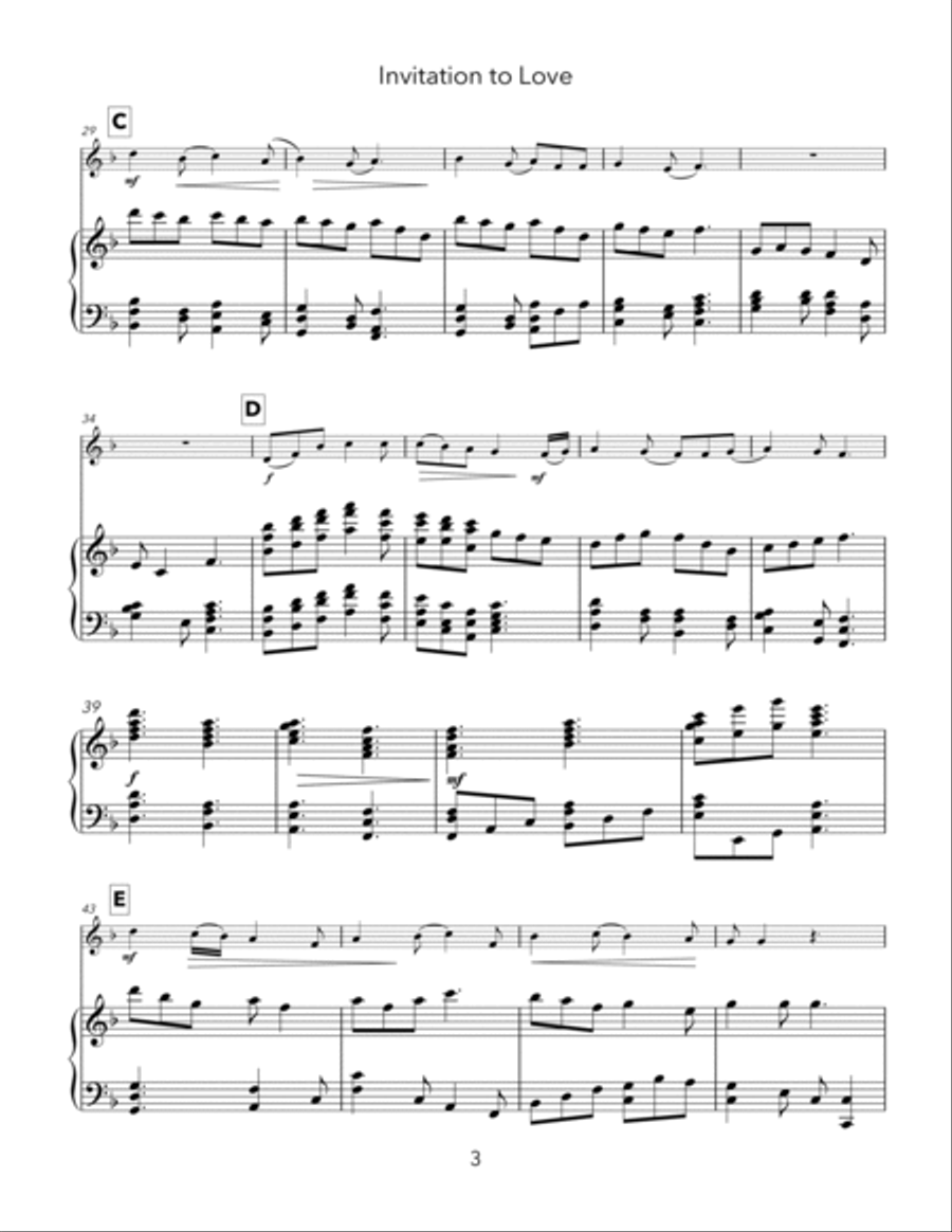 Invitation to Love (Oboe) Piano scores gallery preview page 5
