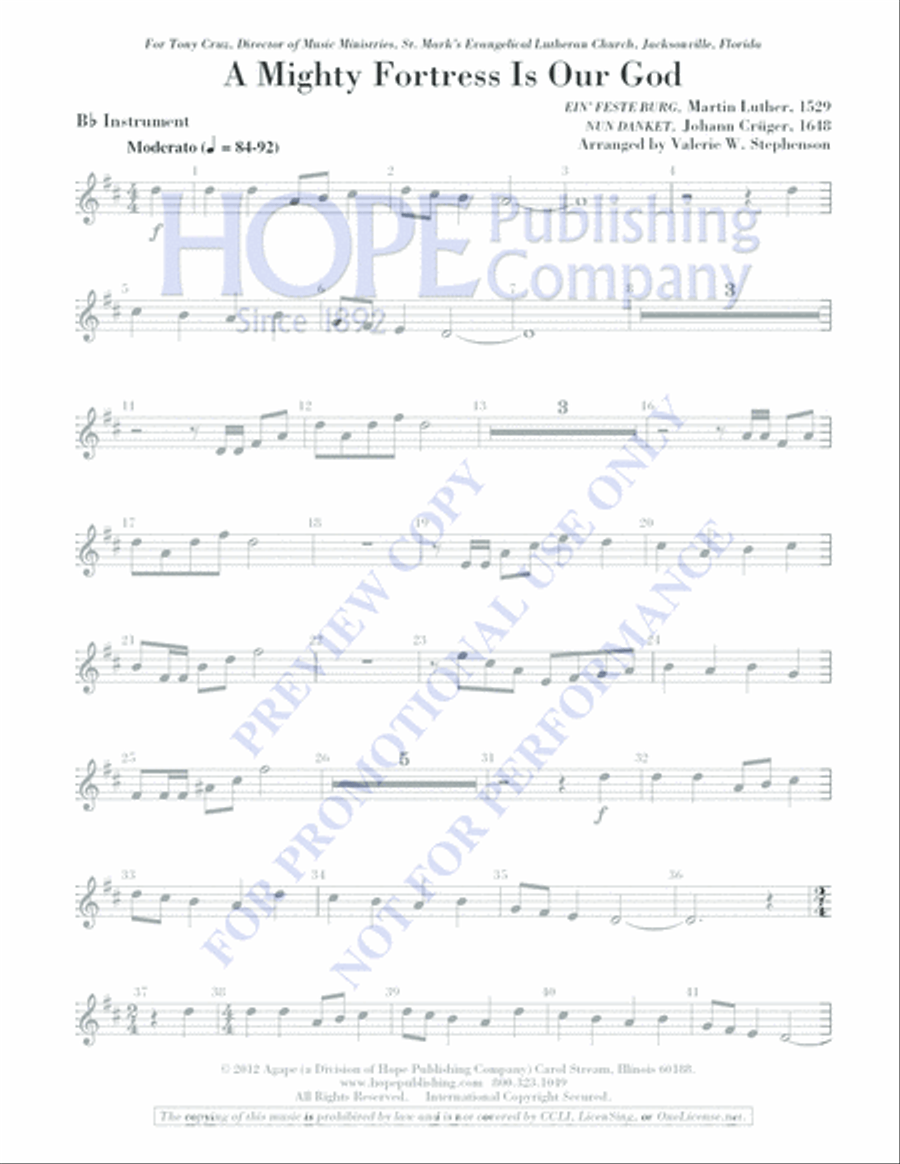 A Mighty Fortress Is Our God Choir scores gallery preview page 4