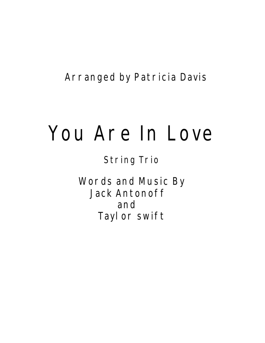 You Are In Love String Trio scores gallery preview page 1