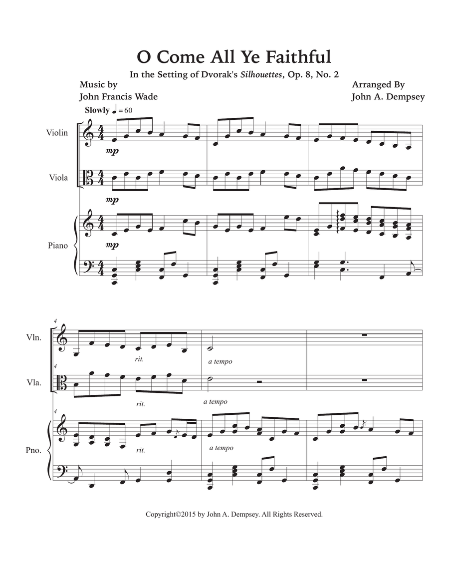 O Come All Ye Faithful (Trio for Violin, Viola and Piano) Small Ensemble scores gallery preview page 5