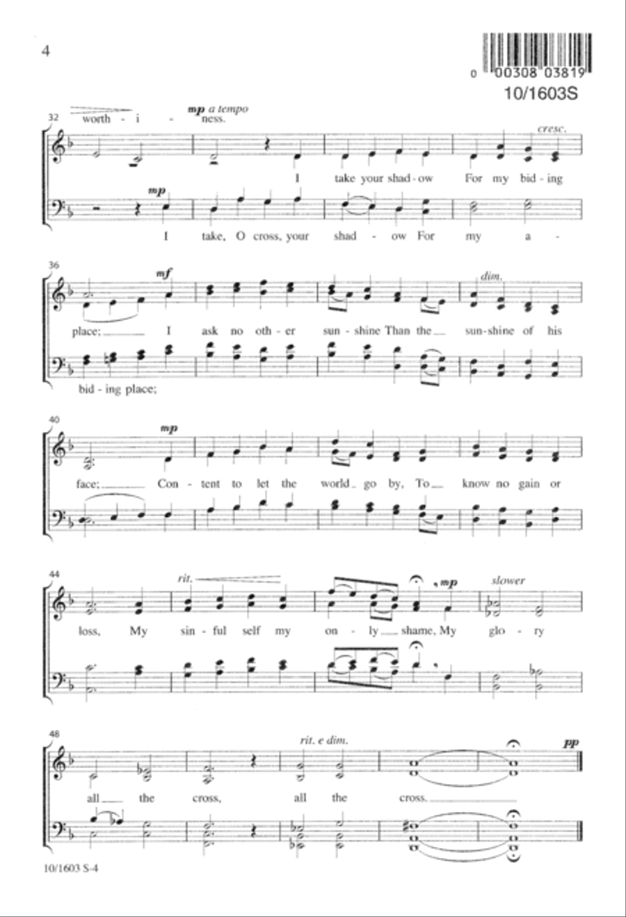 Beneath the Cross of Jesus 4-Part scores gallery preview page 4