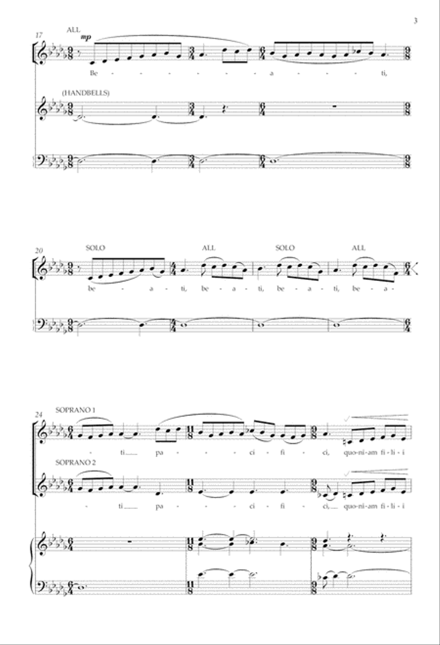 Beatitude VIII: Beati pacifici (Blessed are the peacemakers) Divisi scores gallery preview page 4