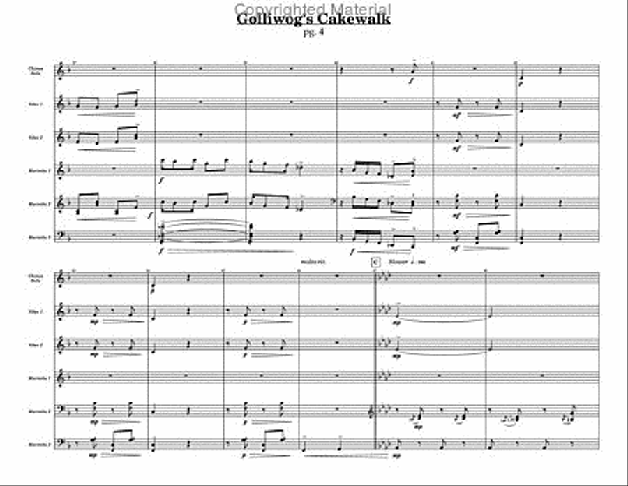 Golliwog's Cakawalk Percussion Ensemble scores gallery preview page 5