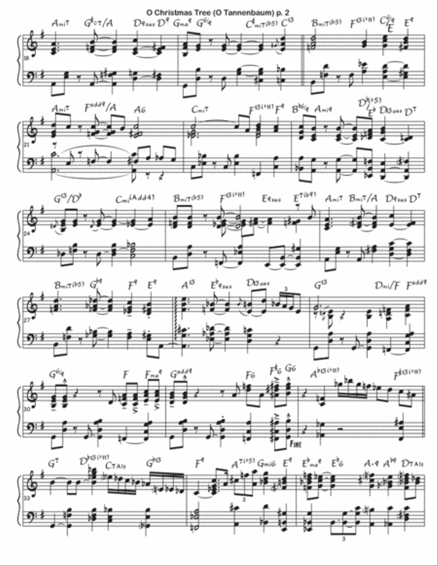 Oh Christmas Tree (O Tannenbaum) Piano Solo scores gallery preview page 2