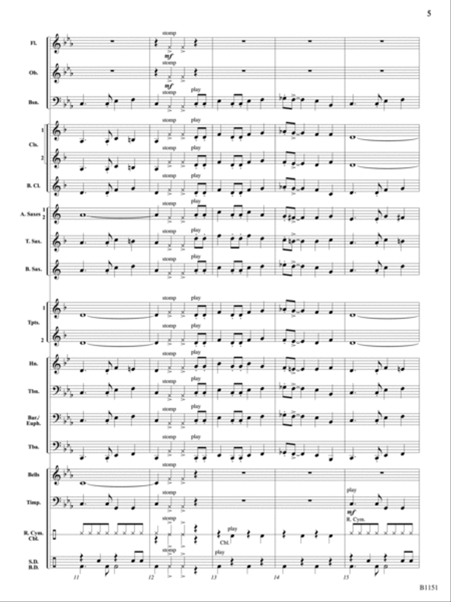 Stone Age Stomp: Score Concert Band scores gallery preview page 5