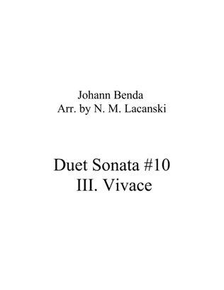 Book cover for Duet Sonata #10 Movement 3 Vivace