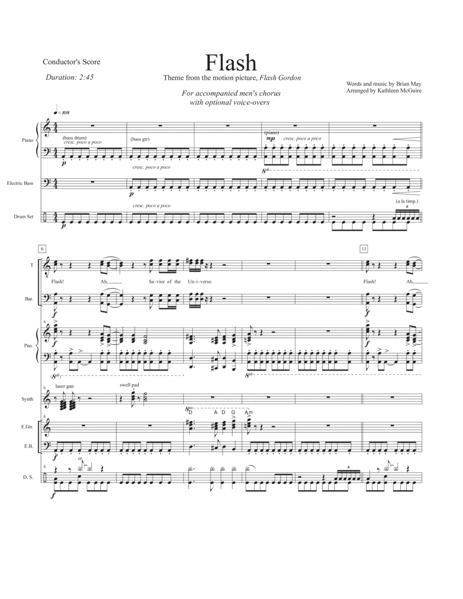 Flash To The Rescue Bass Guitar scores gallery preview page 1