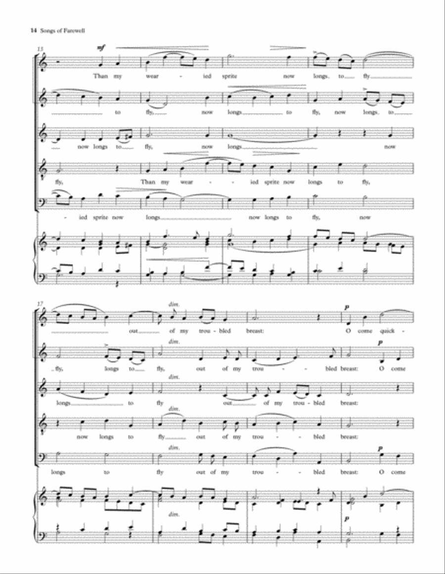 Songs of Farewell Divisi scores gallery preview page 15