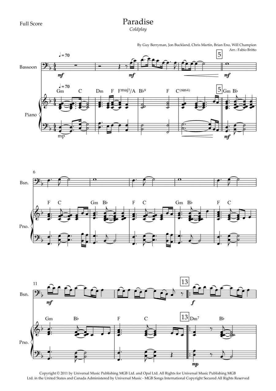 Paradise Paradise Small Ensemble scores gallery preview page 1