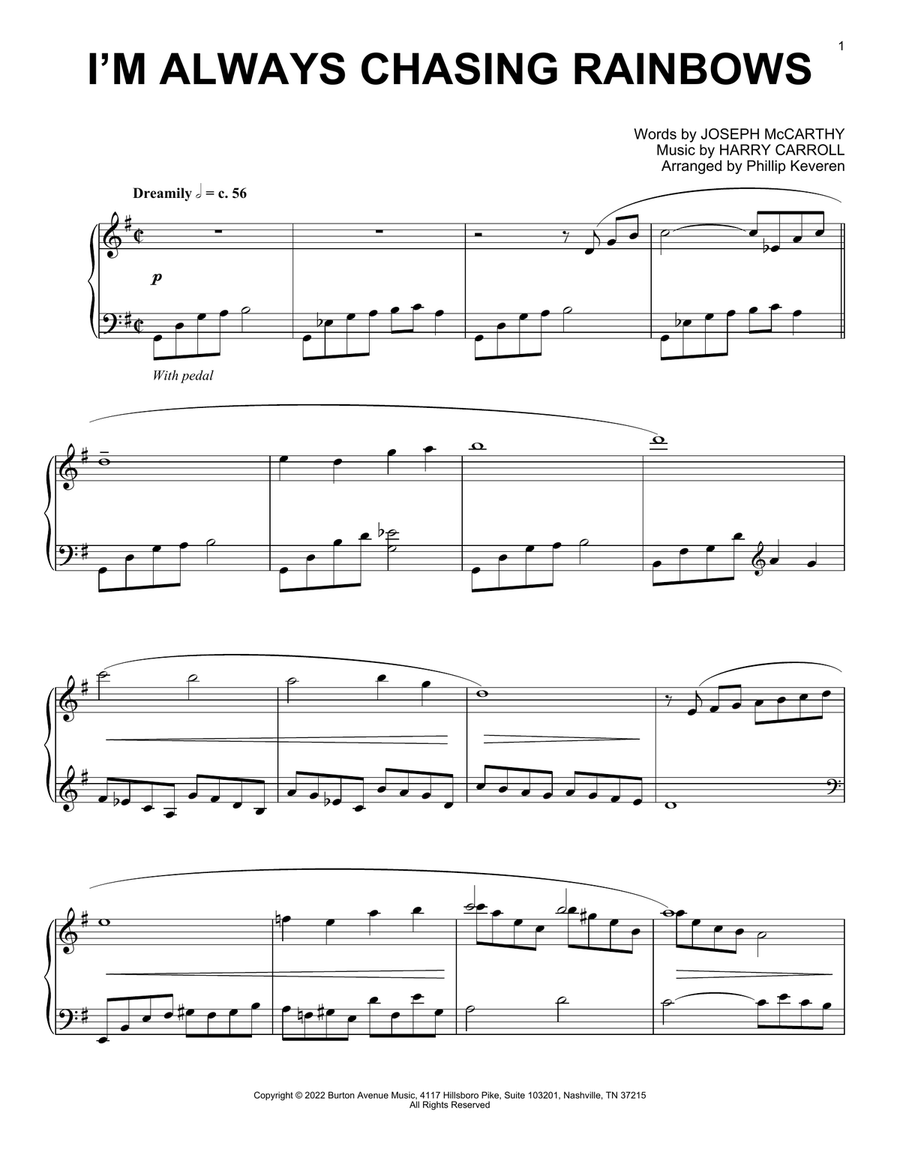 I'm Always Chasing Rainbows (arr. Phillip Keveren) Piano Solo scores gallery preview page 1