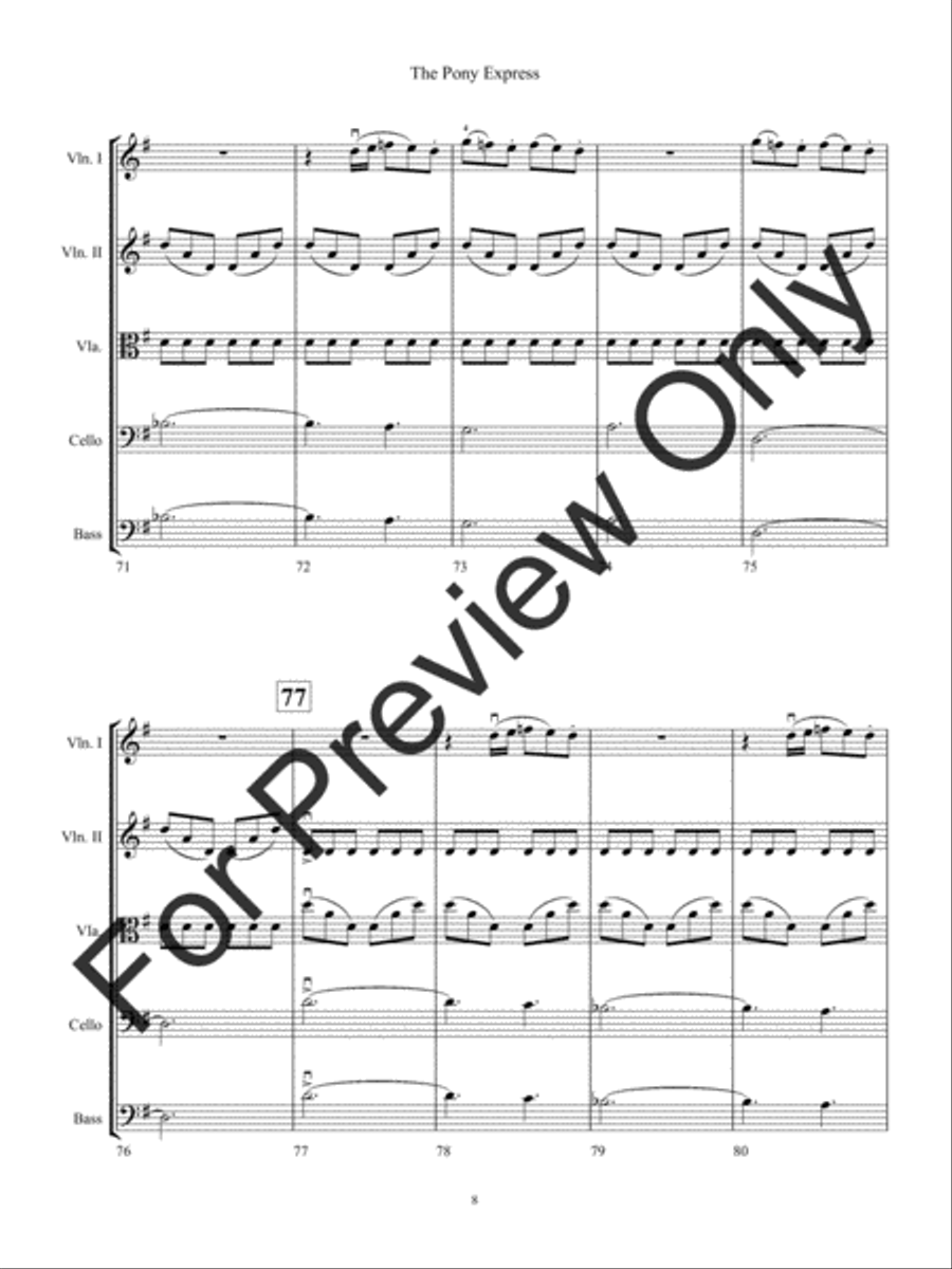 The Pony Express (Score) String Orchestra scores gallery preview page 11