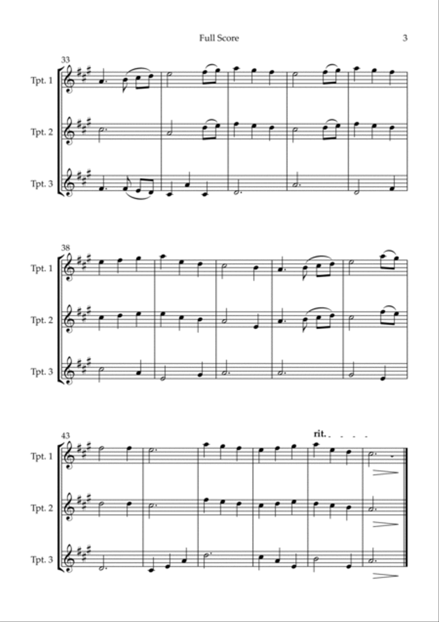 The First Noel (Christmas Song) for Trumpet in Bb Trio Trumpet Trio scores gallery preview page 3