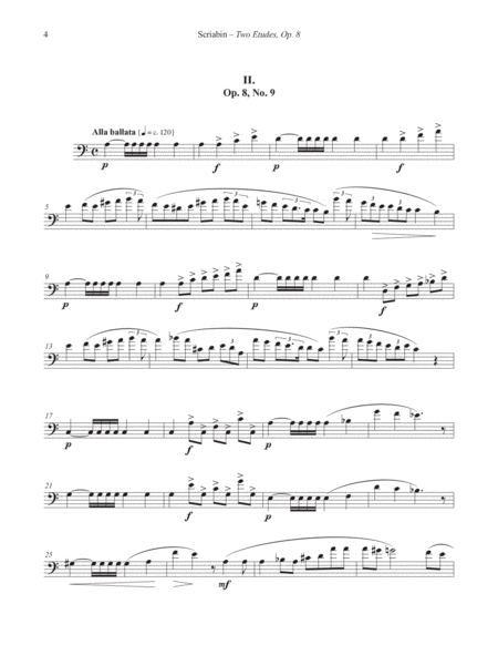 Two Etudes for Euphonium and Piano from Op. 8