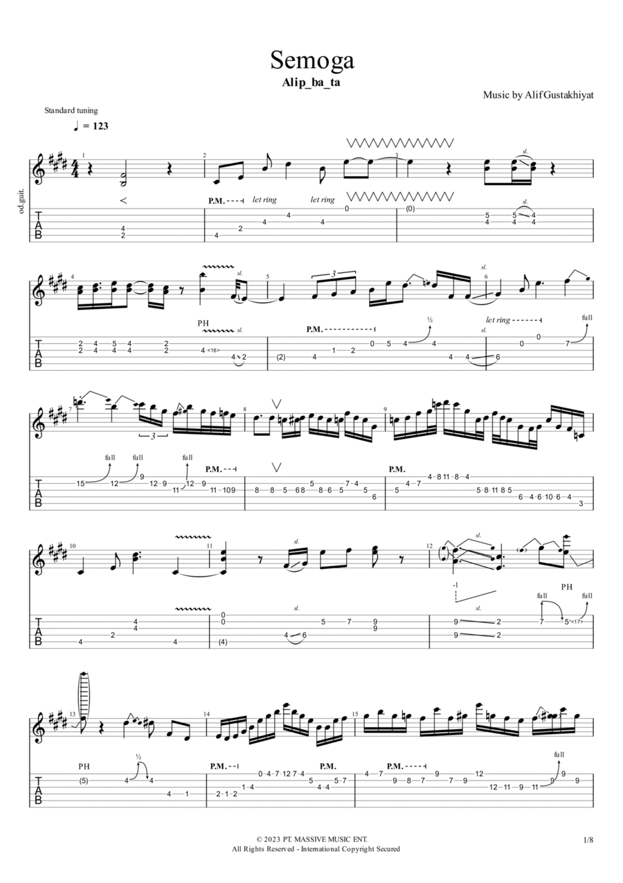 Semoga Semoga Electric Guitar scores gallery preview page 1