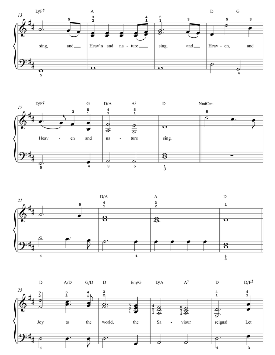 Joy To The World Easy Piano scores gallery preview page 2