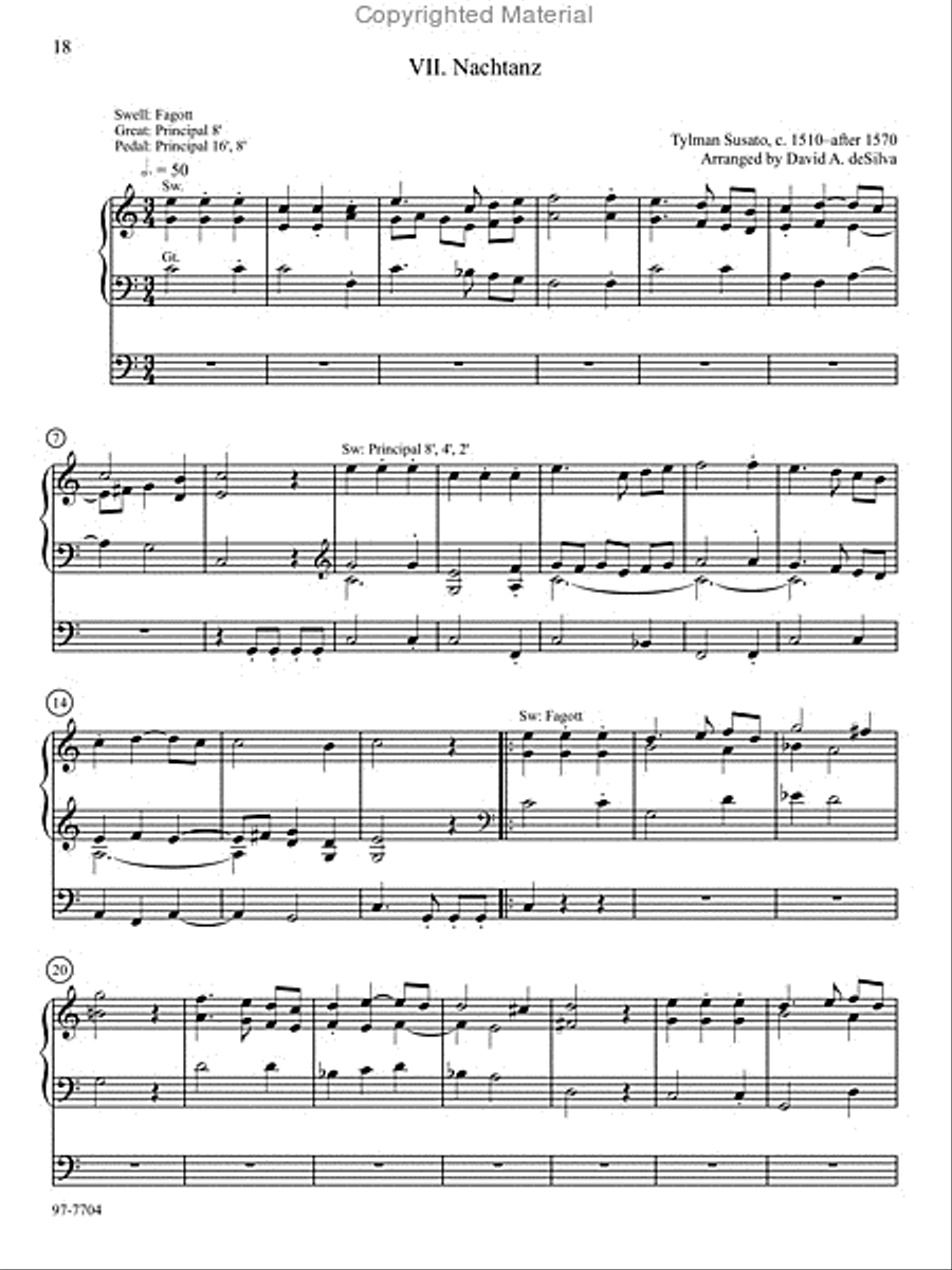Seven Renaissance Dances Organ - Sheet Music page 8