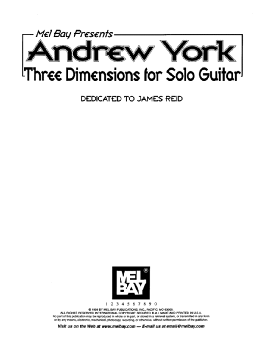 Andrew York Three Dimensions for Solo Guitar Acoustic Guitar scores gallery preview page 2