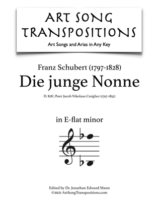 SCHUBERT: Die junge Nonne, D. 828 (transposed to E-flat minor)