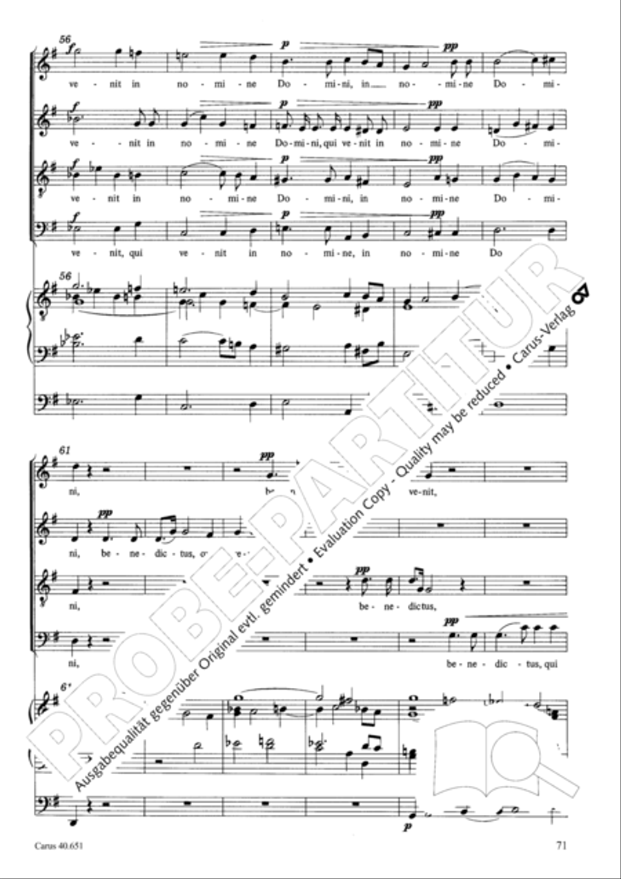 Mass in D Major (Missa in D) 4-Part scores gallery preview page 80