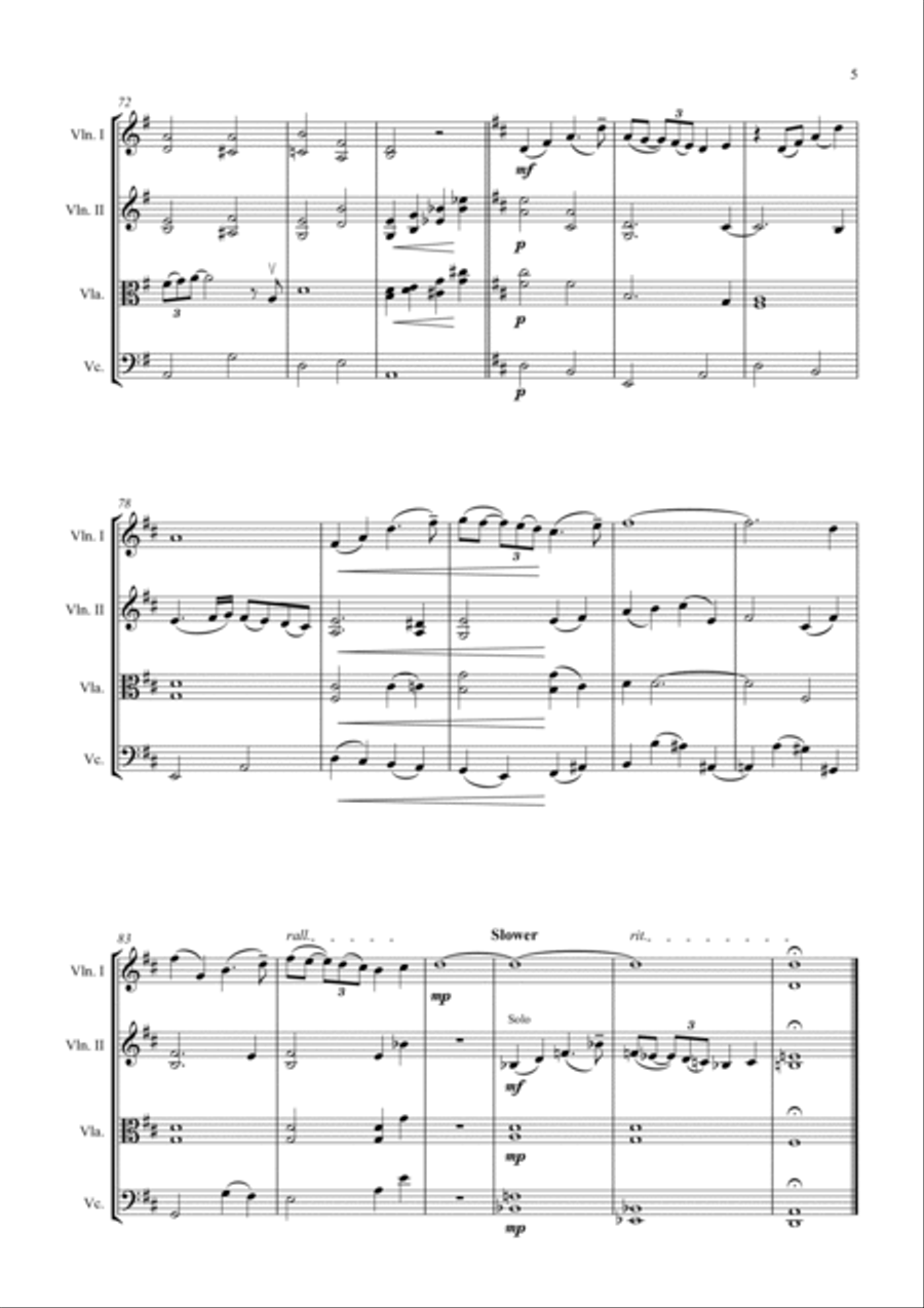 Have Yourself A Merry Little Christmas String Quartet scores gallery preview page 5