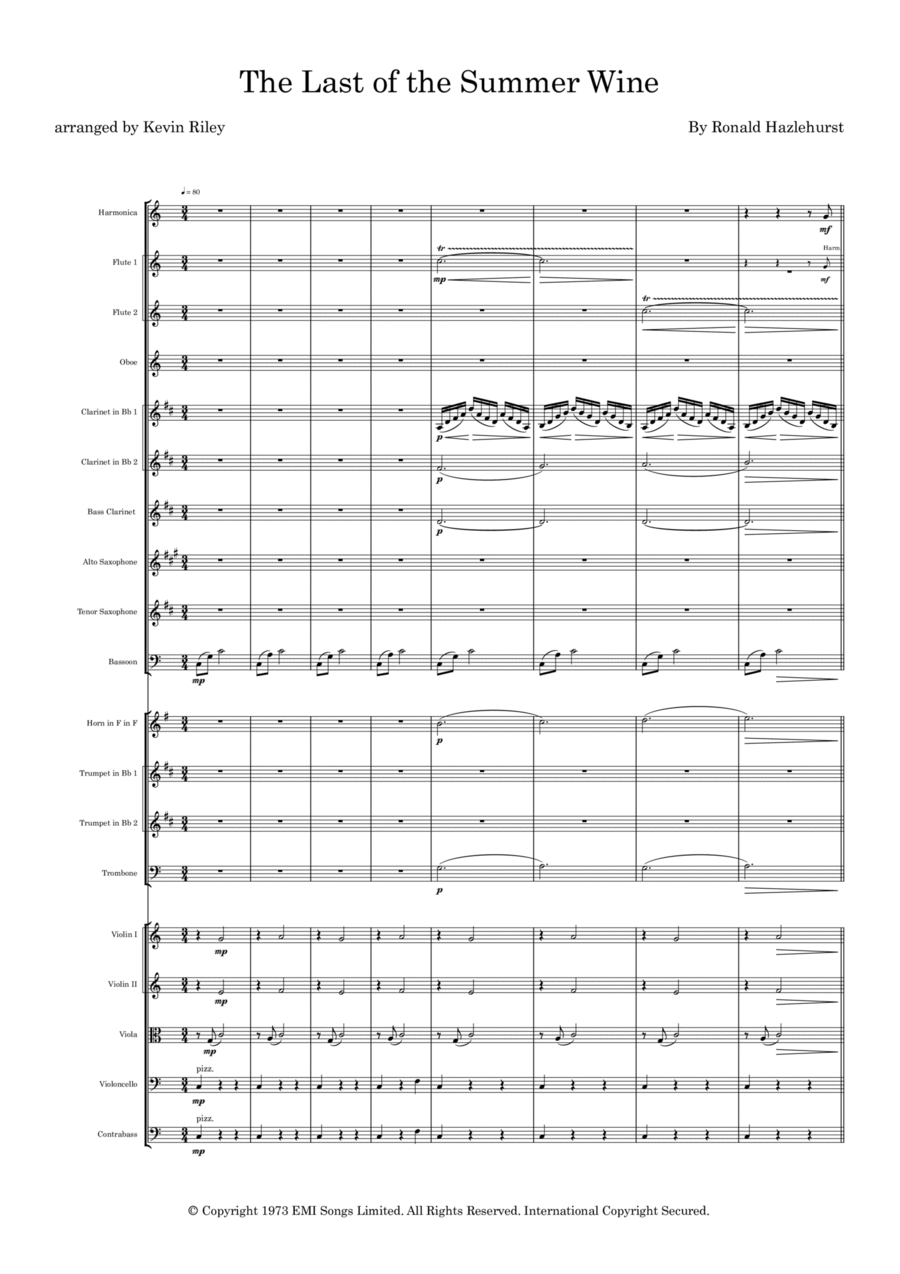 Last Of The Summer Wine Theme Full Orchestra scores gallery preview page 1